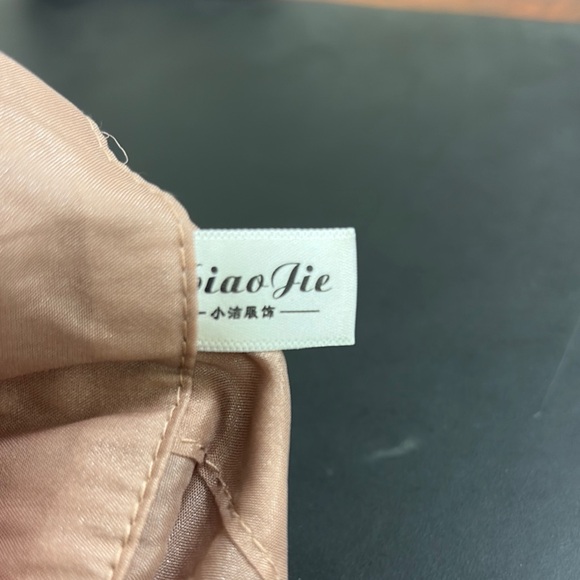 Sheer Brown Button-Up Blouse - Picture 3 of 3